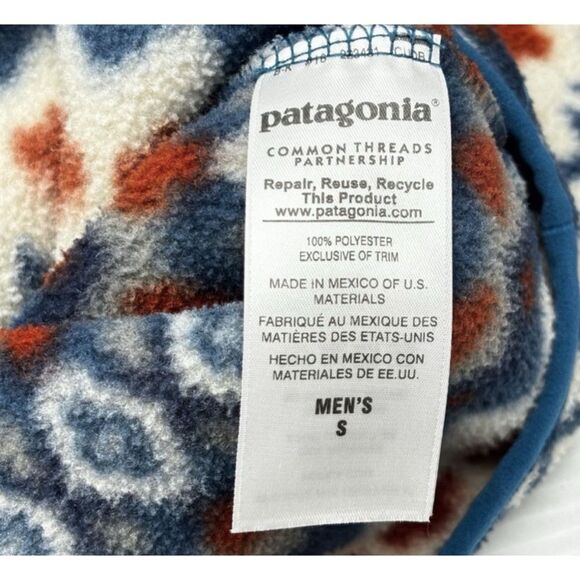 Patagonia Synchilla Snap-T Fleece Pullover in Cliff / Underwater Blue Size S - Picture 10 of 10